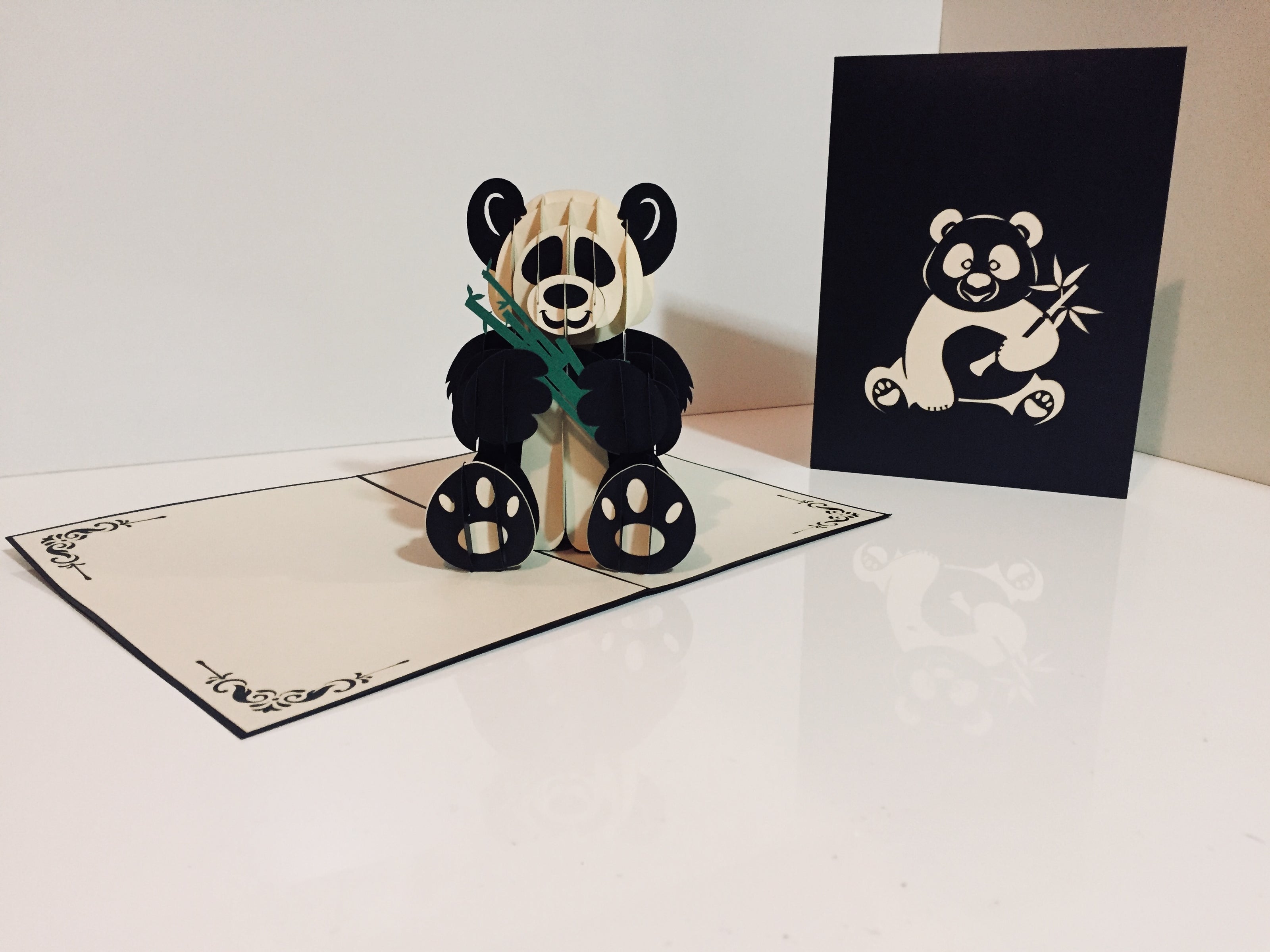 Metallic Super Cute Panda Bear Origami Pop Cards 3D Pop Up Greeting Card Thank You Handmade Gift Thinking of You Happy Birthday Occasion Australiana Celebrate the Beauty and Happiness During Special Day Best Wishes Gift