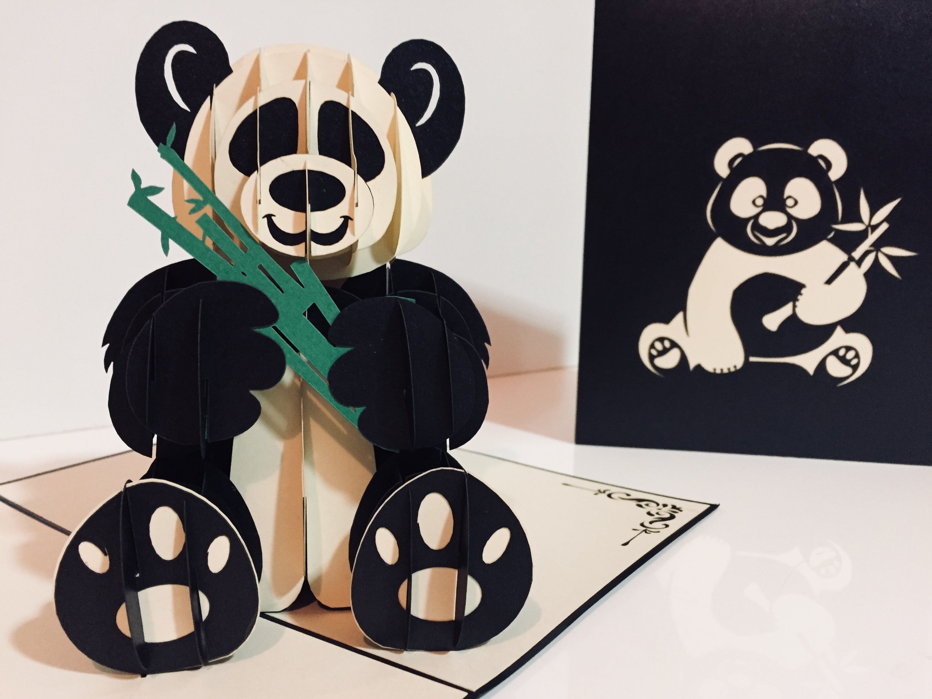 Metallic Super Cute Panda Bear Origami Pop Cards 3D Pop Up Greeting Card Thank You Handmade Gift Thinking of You Happy Birthday Occasion Australiana Celebrate the Beauty and Happiness During Special Day Best Wishes Gift