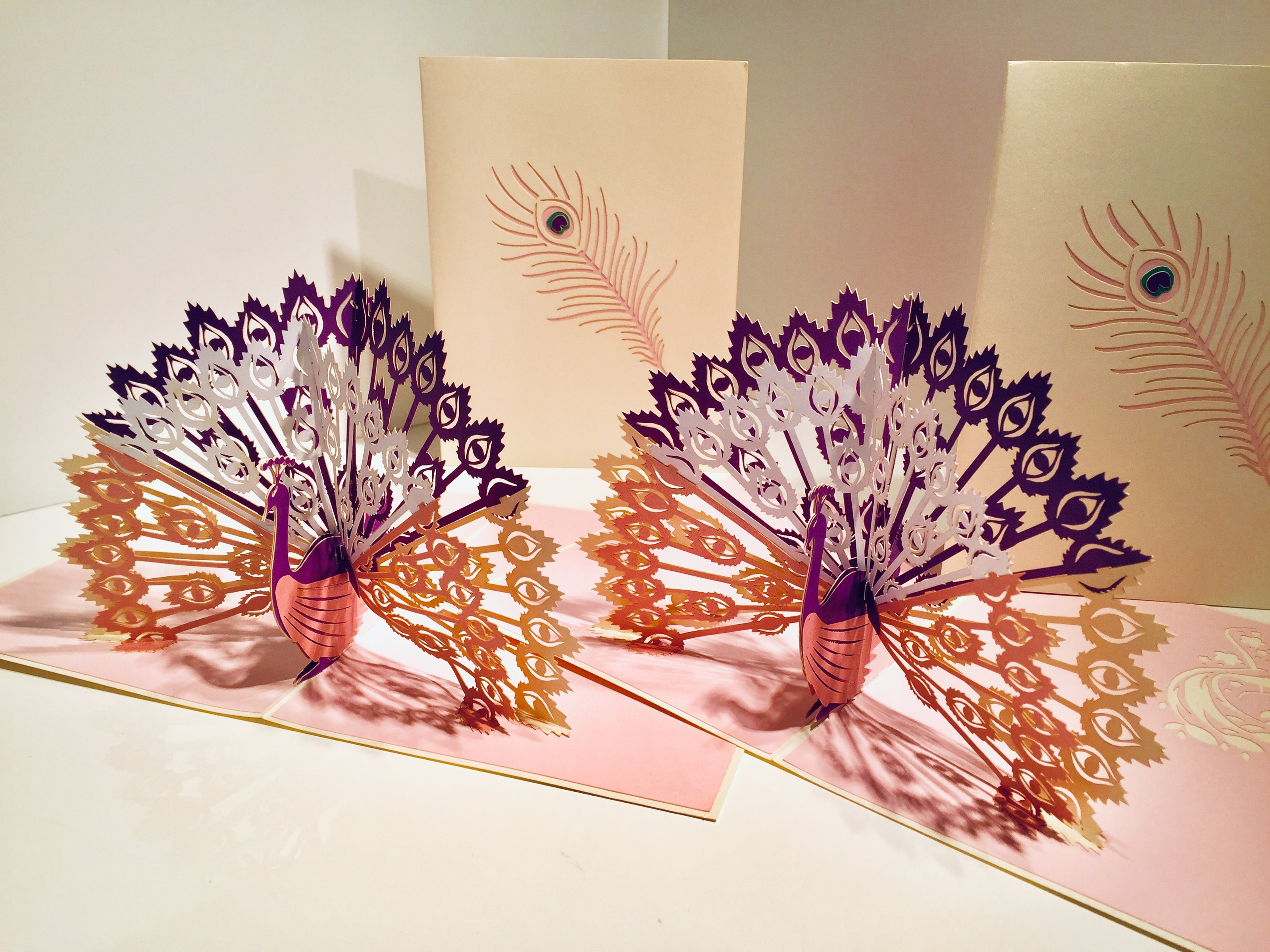 White Peacock Origami Pop Cards 3D Pop Up Greeting Card Happy Birthday Thank You Handmade Best Wishes Blank Card for Any Occasion Happy Mother's Day Happy Father's Day Celebrate the Beauty Of Nature