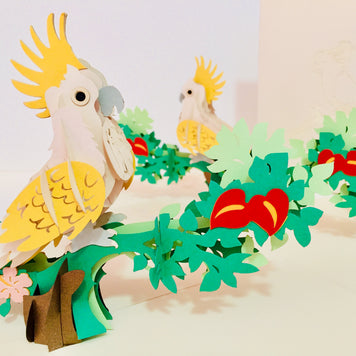 Metallic White Sulphur-Crested Cockatoo Bird Origami Pop Cards 3D Pop Up Greeting Card Happy Birthday Thank You Handmade Gift Thinking of You Blank Card for Any Occasion Happy Mother's Day Happy Father's Australiana Birds (Copy)