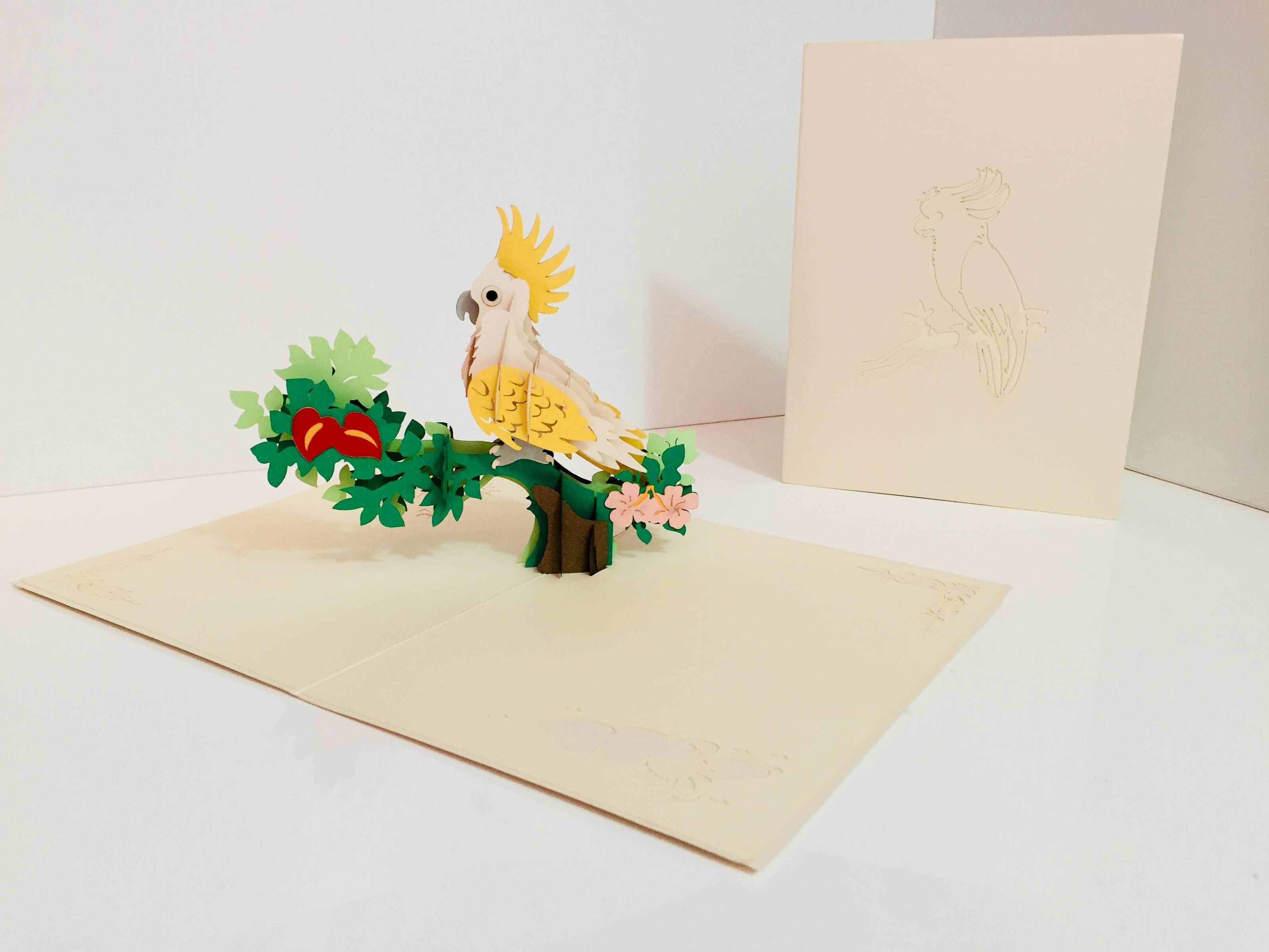 Metallic White Sulphur-Crested Cockatoo Bird Origami Pop Cards 3D Pop Up Greeting Card Happy Birthday Thank You Handmade Gift Thinking of You Blank Card for Any Occasion Happy Mother's Day Happy Father's Australiana Birds (Copy)