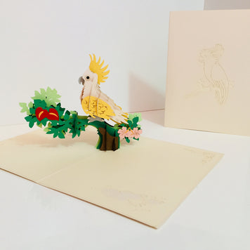 Metallic White Sulphur-Crested Cockatoo Bird Origami Pop Cards 3D Pop Up Greeting Card Happy Birthday Thank You Handmade Gift Thinking of You Blank Card for Any Occasion Happy Mother's Day Happy Father's Australiana Birds (Copy)