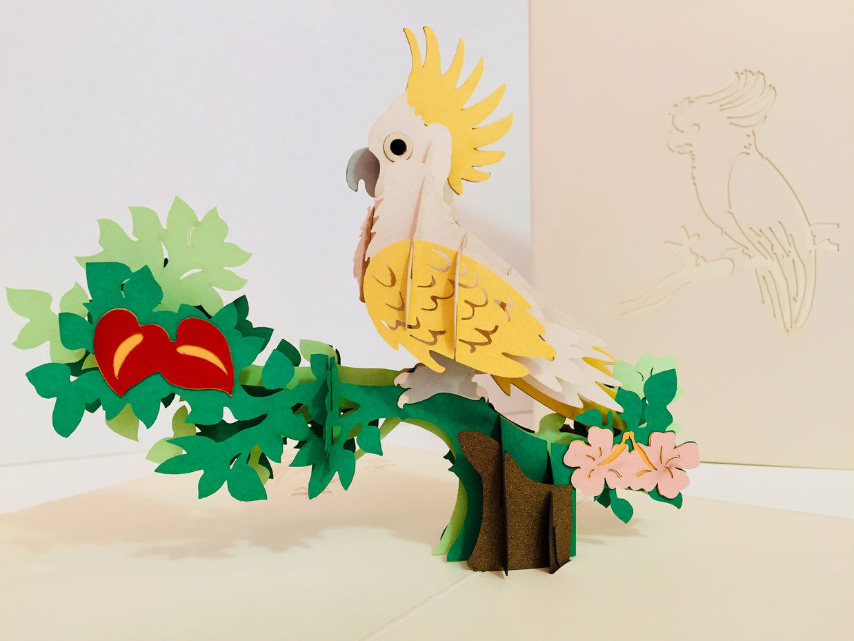 Metallic White Sulphur-Crested Cockatoo Bird Origami Pop Cards 3D Pop Up Greeting Card Happy Birthday Thank You Handmade Gift Thinking of You Blank Card for Any Occasion Happy Mother's Day Happy Father's Australiana Birds (Copy)