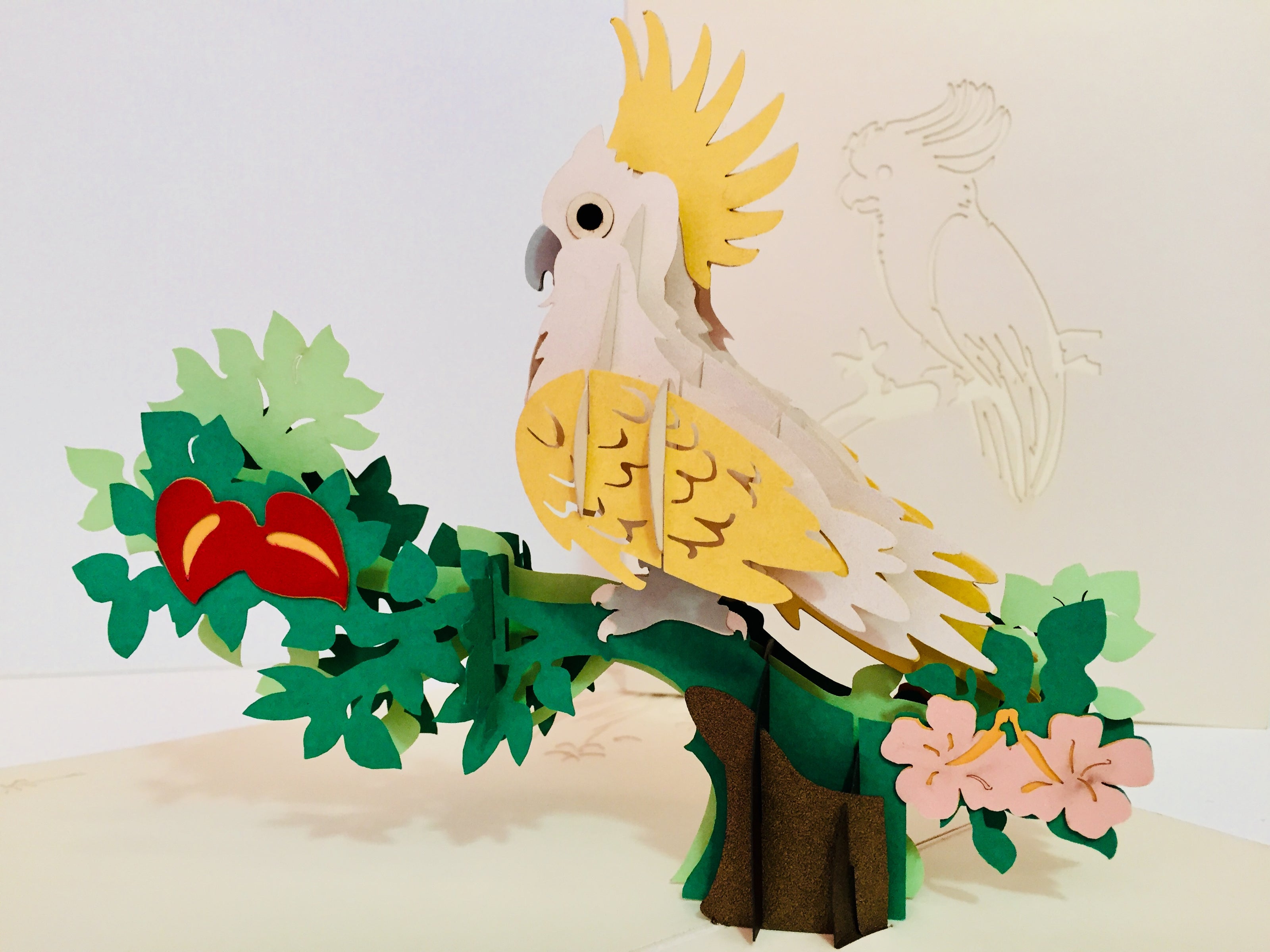 Metallic White Sulphur-Crested Cockatoo Bird Origami Pop Cards 3D Pop Up Greeting Card Happy Birthday Thank You Handmade Gift Thinking of You Blank Card for Any Occasion Happy Mother's Day Happy Father's Australiana Birds (Copy)