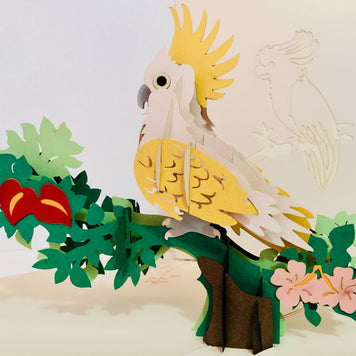 Metallic White Sulphur-Crested Cockatoo Bird Origami Pop Cards 3D Pop Up Greeting Card Happy Birthday Thank You Handmade Gift Thinking of You Blank Card for Any Occasion Happy Mother's Day Happy Father's Australiana Birds (Copy)