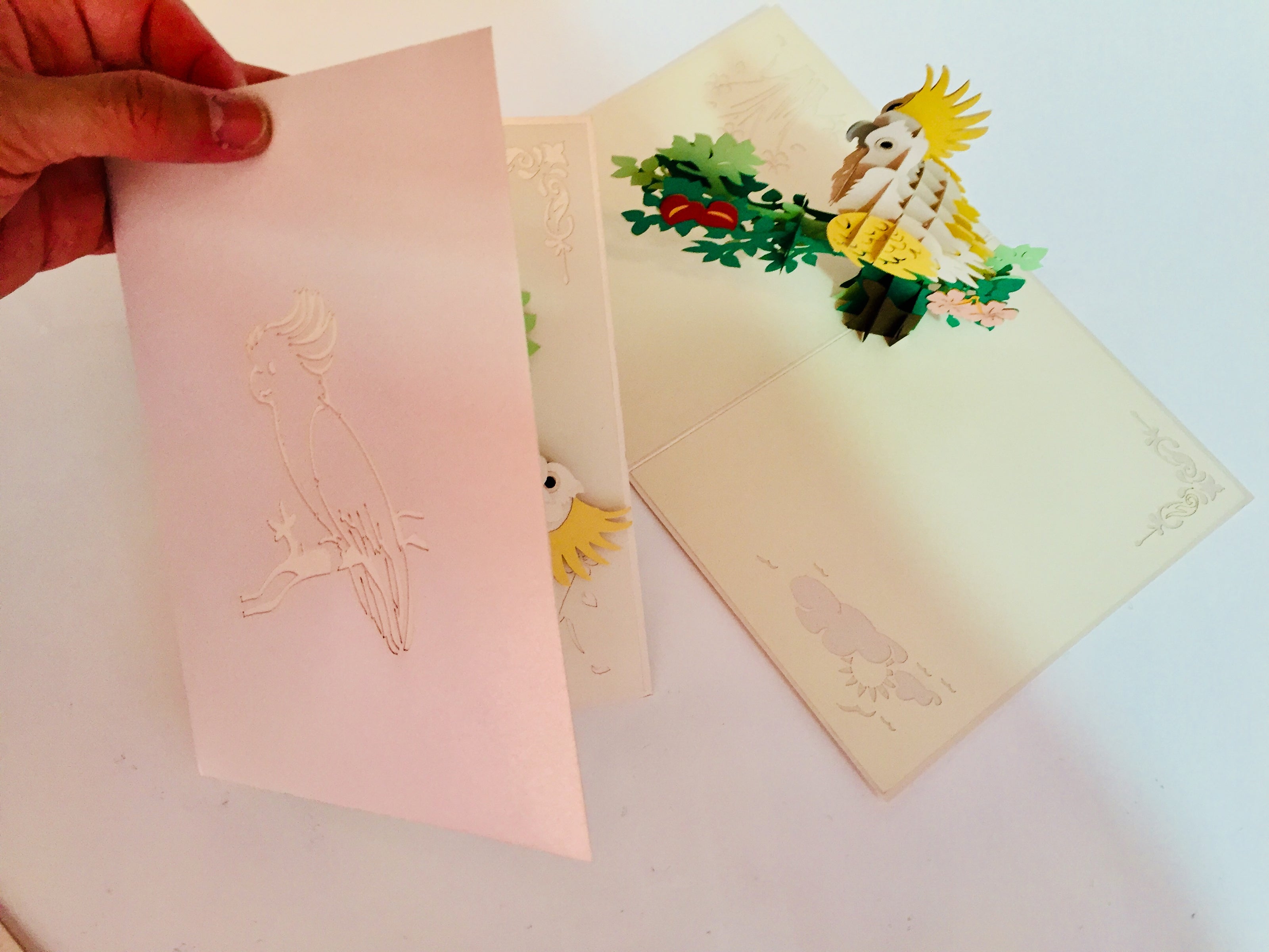 Metallic White Sulphur-Crested Cockatoo Bird Origami Pop Cards 3D Pop Up Greeting Card Happy Birthday Thank You Handmade Gift Thinking of You Blank Card for Any Occasion Happy Mother's Day Happy Father's Australiana Birds (Copy)