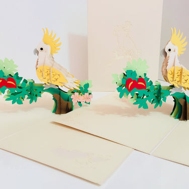 Metallic White Sulphur-Crested Cockatoo Bird Origami Pop Cards 3D Pop Up Greeting Card Happy Birthday Thank You Handmade Gift Thinking of You Blank Card for Any Occasion Happy Mother's Day Happy Father's Australiana Birds (Copy)