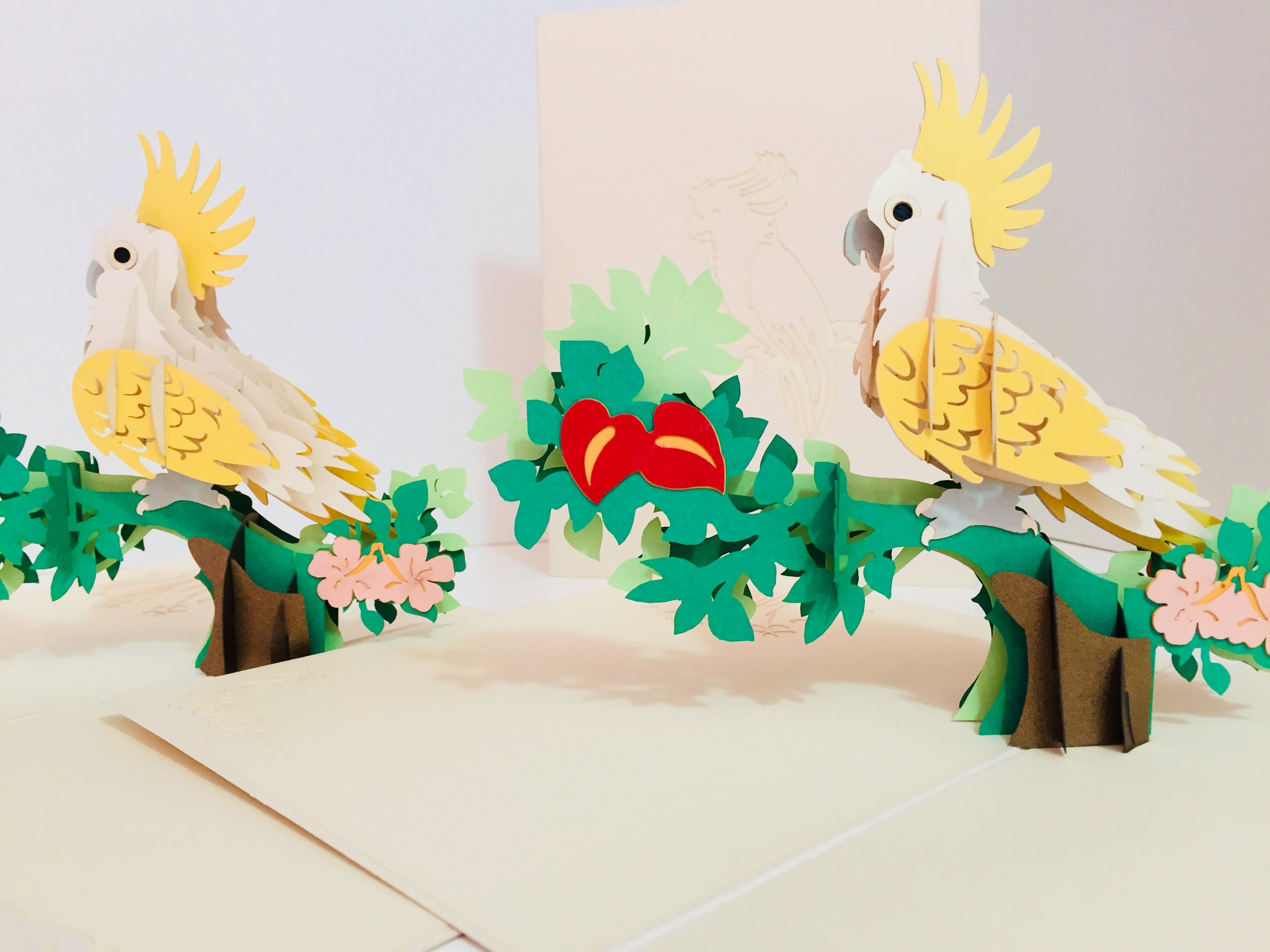 Metallic White Sulphur-Crested Cockatoo Bird Origami Pop Cards 3D Pop Up Greeting Card Happy Birthday Thank You Handmade Gift Thinking of You Blank Card for Any Occasion Happy Mother's Day Happy Father's Australiana Birds (Copy)