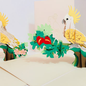 Metallic White Sulphur-Crested Cockatoo Bird Origami Pop Cards 3D Pop Up Greeting Card Happy Birthday Thank You Handmade Gift Thinking of You Blank Card for Any Occasion Happy Mother's Day Happy Father's Australiana Birds (Copy)