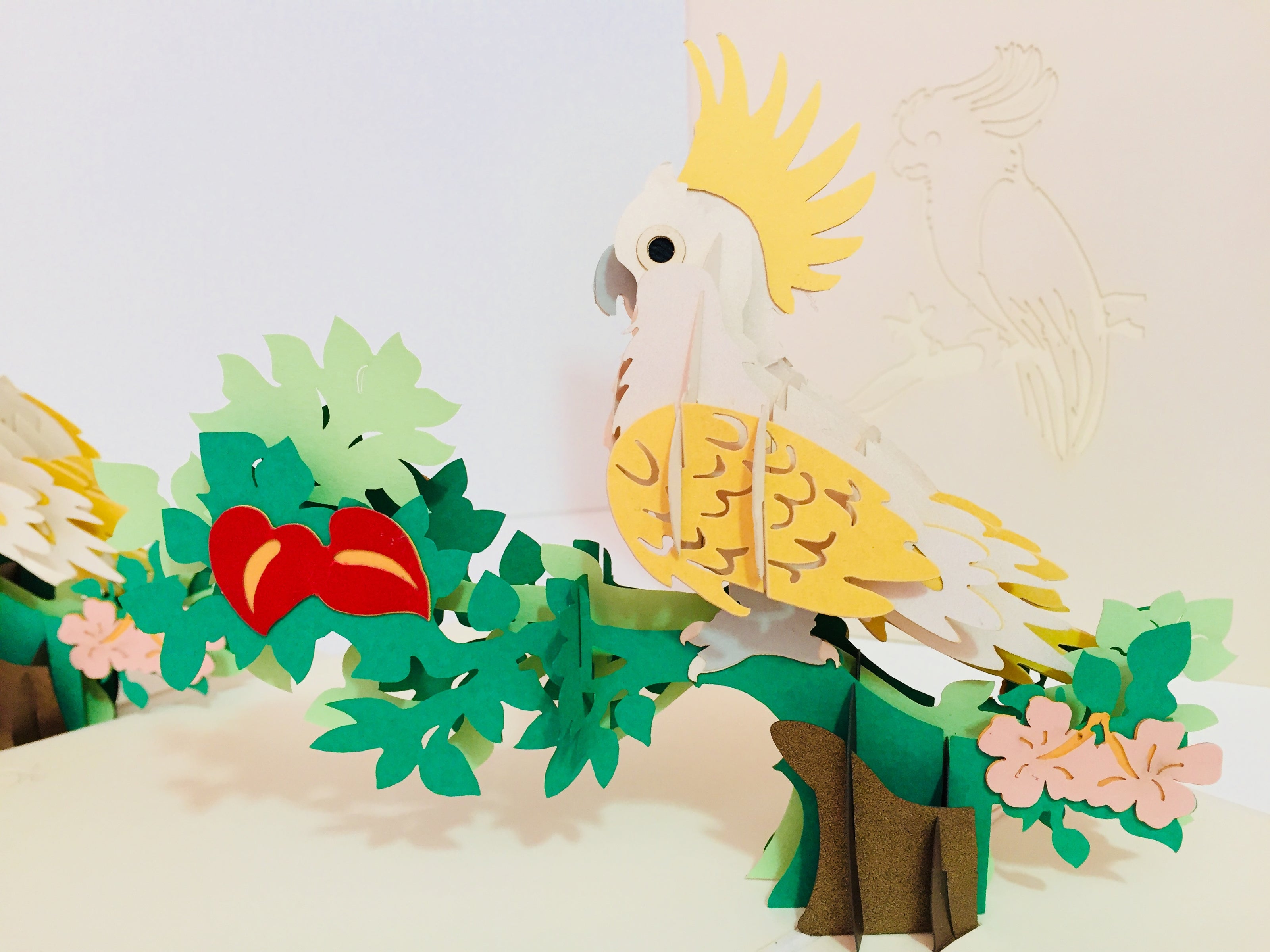 Metallic White Sulphur-Crested Cockatoo Bird Origami Pop Cards 3D Pop Up Greeting Card Happy Birthday Thank You Handmade Gift Thinking of You Blank Card for Any Occasion Happy Mother's Day Happy Father's Australiana Birds (Copy)