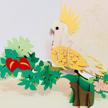 Metallic White Sulphur-Crested Cockatoo Bird Origami Pop Cards 3D Pop Up Greeting Card Happy Birthday Thank You Handmade Gift Thinking of You Blank Card for Any Occasion Happy Mother's Day Happy Father's Australiana Birds (Copy)