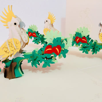 Metallic White Sulphur-Crested Cockatoo Bird Origami Pop Cards 3D Pop Up Greeting Card Happy Birthday Thank You Handmade Gift Thinking of You Blank Card for Any Occasion Happy Mother's Day Happy Father's Australiana Birds (Copy)