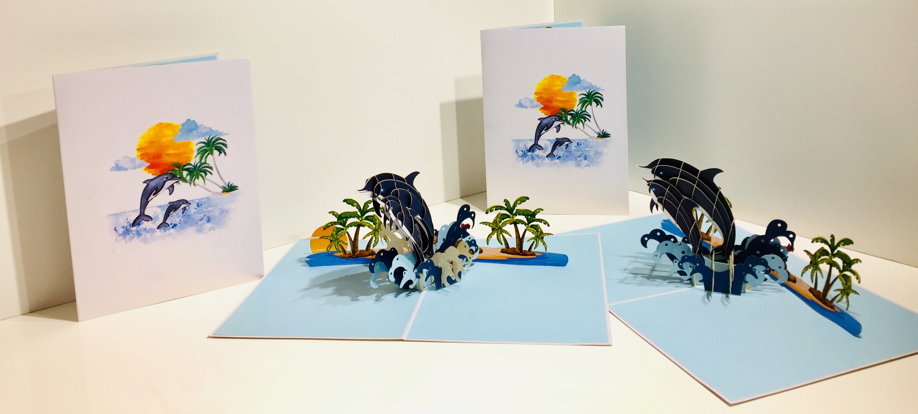 Mother & Baby Dolphins Origami Pop Cards 3D Pop Up Greeting Card Happy Birthday Thank You Handmade Gift Thinking of You Blank Card for Any Occasion Happy Mother's Day Happy Father's Australiana Celebrate the Beauty of Flower
