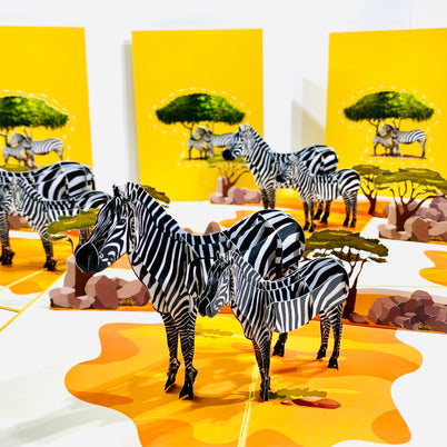 Mother & Baby Zebra Pop Up Card - Loved By All Ages Origami Pop Cards 3D Pop Up Greeting Card Happy Birthday Thank You Handmade Gift Thinking of You Blank Card for Any Occasion Happy Mother's Day Happy Father's Australiana Celebrate the Beauty