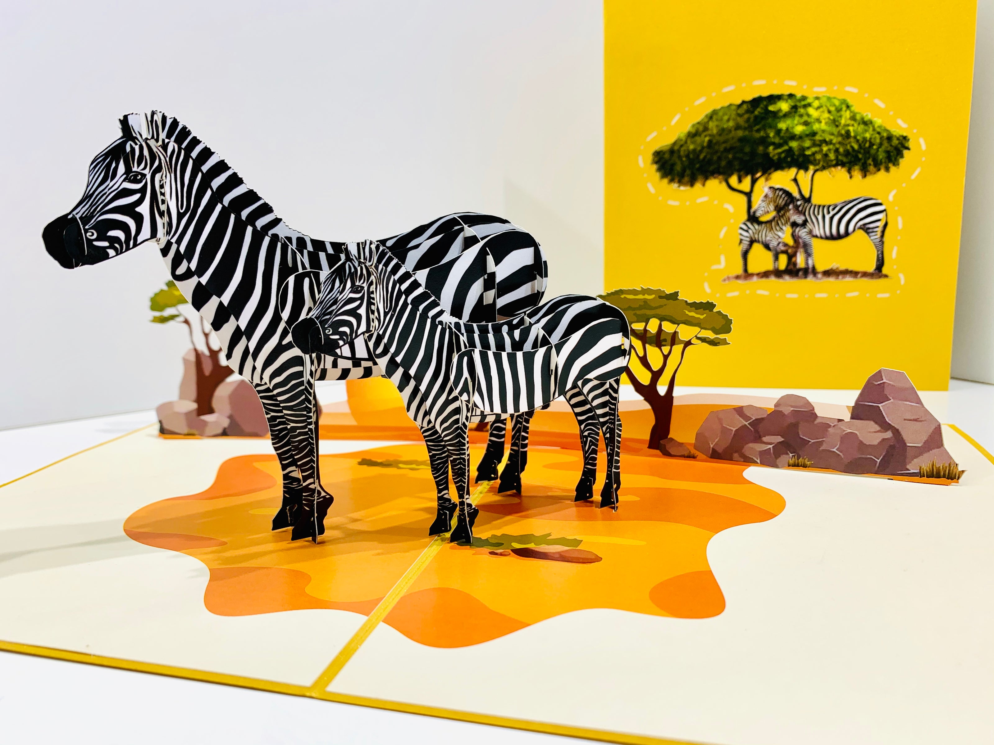 Mother & Baby Zebra Pop Up Card - Loved By All Ages Origami Pop Cards 3D Pop Up Greeting Card Happy Birthday Thank You Handmade Gift Thinking of You Blank Card for Any Occasion Happy Mother's Day Happy Father's Australiana Celebrate the Beauty