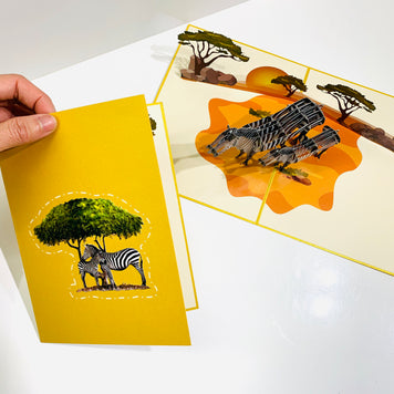 Mother & Baby Zebra Pop Up Card - Loved By All Ages Origami Pop Cards 3D Pop Up Greeting Card Happy Birthday Thank You Handmade Gift Thinking of You Blank Card for Any Occasion Happy Mother's Day Happy Father's Australiana Celebrate the Beauty