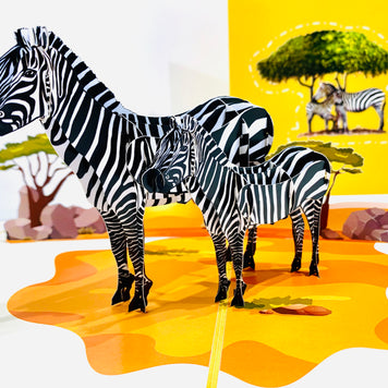 Mother & Baby Zebra Pop Up Card - Loved By All Ages Origami Pop Cards 3D Pop Up Greeting Card Happy Birthday Thank You Handmade Gift Thinking of You Blank Card for Any Occasion Happy Mother's Day Happy Father's Australiana Celebrate the Beauty