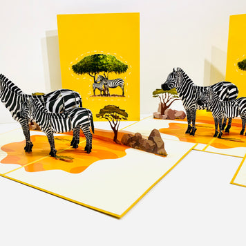 Mother & Baby Zebra Pop Up Card - Loved By All Ages Origami Pop Cards 3D Pop Up Greeting Card Happy Birthday Thank You Handmade Gift Thinking of You Blank Card for Any Occasion Happy Mother's Day Happy Father's Australiana Celebrate the Beauty
