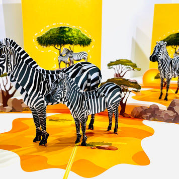 Mother & Baby Zebra Pop Up Card - Loved By All Ages Origami Pop Cards 3D Pop Up Greeting Card Happy Birthday Thank You Handmade Gift Thinking of You Blank Card for Any Occasion Happy Mother's Day Happy Father's Australiana Celebrate the Beauty
