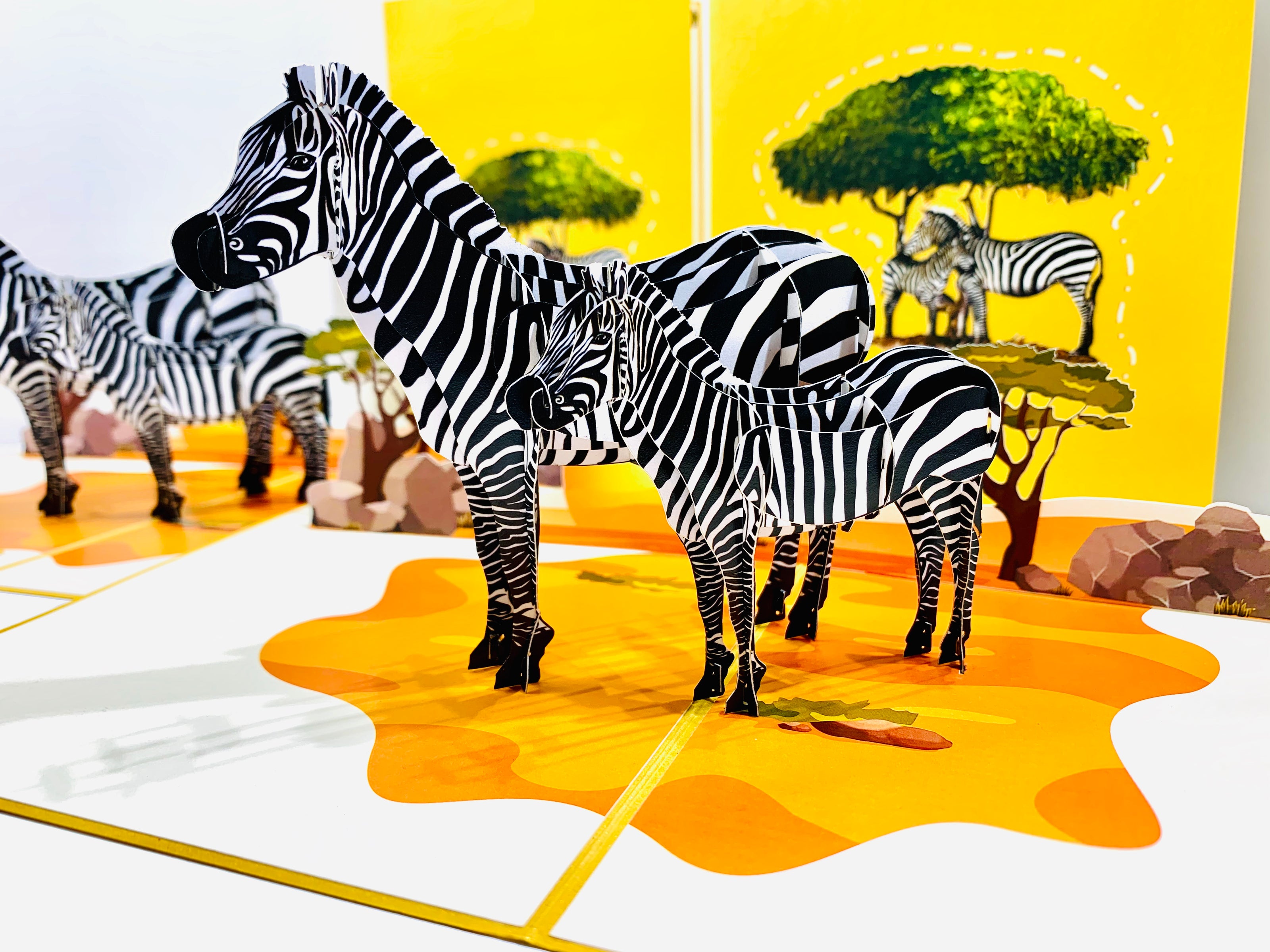 Mother & Baby Zebra Pop Up Card - Loved By All Ages Origami Pop Cards 3D Pop Up Greeting Card Happy Birthday Thank You Handmade Gift Thinking of You Blank Card for Any Occasion Happy Mother's Day Happy Father's Australiana Celebrate the Beauty