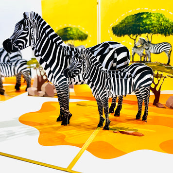 Mother & Baby Zebra Pop Up Card - Loved By All Ages Origami Pop Cards 3D Pop Up Greeting Card Happy Birthday Thank You Handmade Gift Thinking of You Blank Card for Any Occasion Happy Mother's Day Happy Father's Australiana Celebrate the Beauty