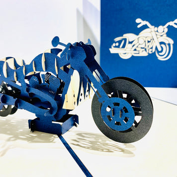 Royal Blue Motorbike - Perfect for Happy Father's Day Origami Pop Cards 3D Pop Up Greeting Card Celebrate Happy Birthday Thank You Handmade Best Wishes Gift Thinking of You Blank Card for Any Occasion Happy Mother's Day Australiana