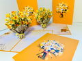 ORANGE Cover - Daffodil Bloom Flower Bouquet Origami Pop Cards 3D Pop Up Greeting Card Happy Birthday Thank You Handmade Gift Thinking of You Blank Card for Any Occasion Happy Mother's Day Happy Father's Australiana Celebrate the Beauty of Flower