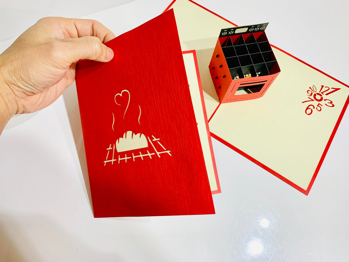 Oven Card - Origami Pop Cards 3D Pop Up Greeting Card Happy Birthday Thank You Handmade Gift Thinking of You Blank Card for Any Occasion Happy Mother's Day Australiana Celebrate the Beauty
