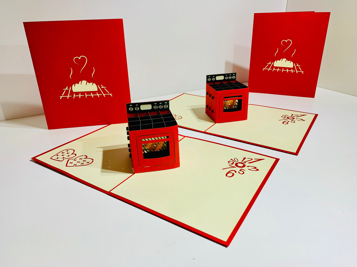 Oven Card - Origami Pop Cards 3D Pop Up Greeting Card Happy Birthday Thank You Handmade Gift Thinking of You Blank Card for Any Occasion Happy Mother's Day Australiana Celebrate the Beauty