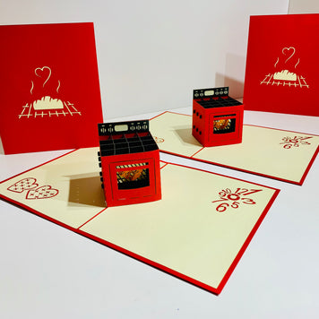 Oven Card - Origami Pop Cards 3D Pop Up Greeting Card Happy Birthday Thank You Handmade Gift Thinking of You Blank Card for Any Occasion Happy Mother's Day Australiana Celebrate the Beauty