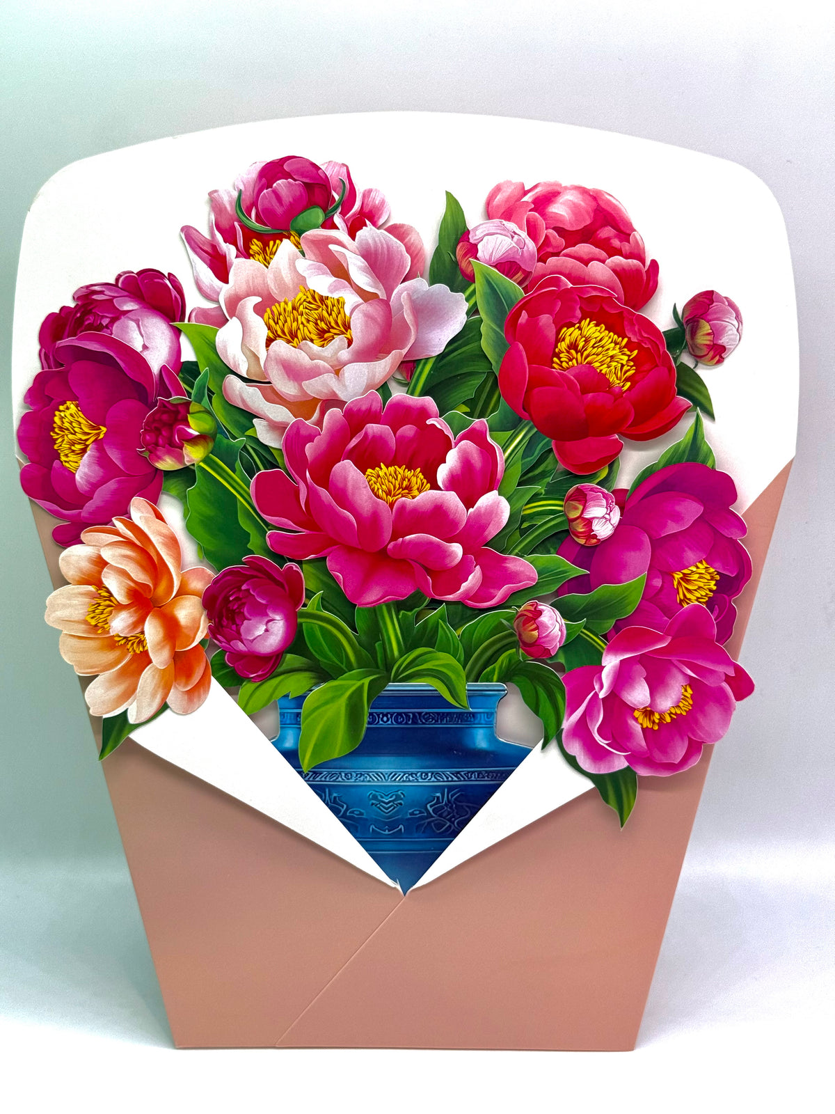 Peonie Pink Rose 3D Pop-Up Flower Bouquet Origami Pop Cards 3D Pop Up Greeting Card Happy Birthday Thank You Handmade Gift Thinking of You Blank Card for Any Occasion Happy Mother's Day Happy Father's Australiana Celebrate