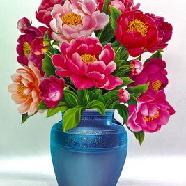 Peonie Pink Rose 3D Pop-Up Flower Bouquet Origami Pop Cards 3D Pop Up Greeting Card Happy Birthday Thank You Handmade Gift Thinking of You Blank Card for Any Occasion Happy Mother's Day Happy Father's Australiana Celebrate