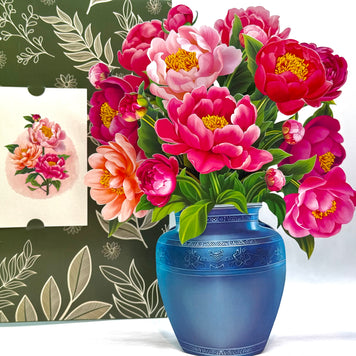 Peonie Pink Rose 3D Pop-Up Flower Bouquet Origami Pop Cards 3D Pop Up Greeting Card Happy Birthday Thank You Handmade Gift Thinking of You Blank Card for Any Occasion Happy Mother's Day Happy Father's Australiana Celebrate