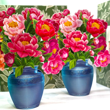 Peonie Pink Rose 3D Pop-Up Flower Bouquet Origami Pop Cards 3D Pop Up Greeting Card Happy Birthday Thank You Handmade Gift Thinking of You Blank Card for Any Occasion Happy Mother's Day Happy Father's Australiana Celebrate