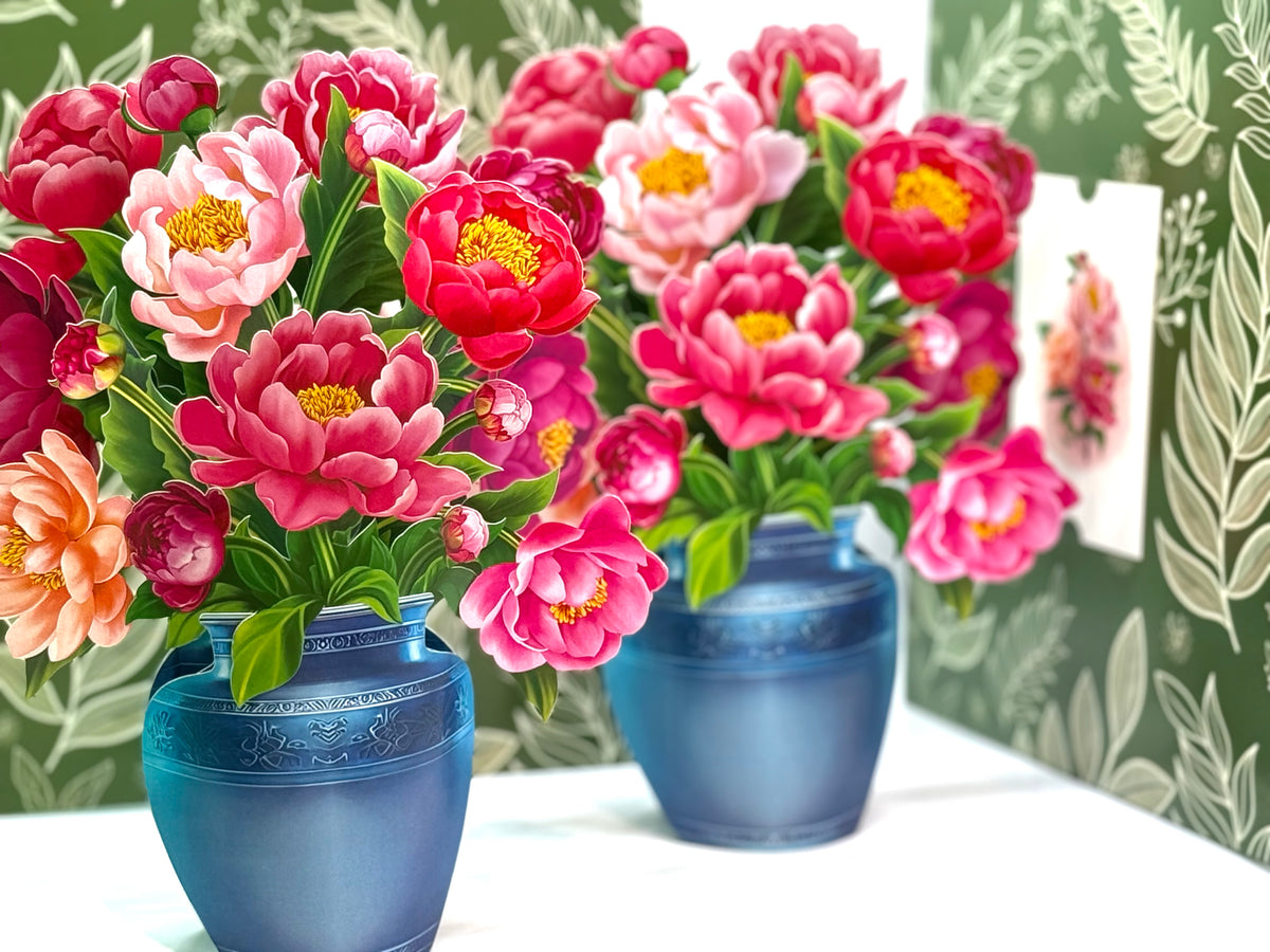 Peonie Pink Rose 3D Pop-Up Flower Bouquet Origami Pop Cards 3D Pop Up Greeting Card Happy Birthday Thank You Handmade Gift Thinking of You Blank Card for Any Occasion Happy Mother's Day Happy Father's Australiana Celebrate