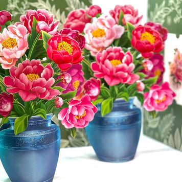 Peonie Pink Rose 3D Pop-Up Flower Bouquet Origami Pop Cards 3D Pop Up Greeting Card Happy Birthday Thank You Handmade Gift Thinking of You Blank Card for Any Occasion Happy Mother's Day Happy Father's Australiana Celebrate
