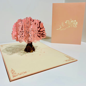 Pink Cherry Blossom Tree Origami Pop Cards 3D Pop Up Greeting Card Happy Birthday Thank You Handmade Gift Thinking of You Blank Card for Any Occasion Happy Mother's Day Happy Father's Australiana