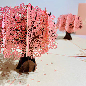 Pink Cherry Blossom Tree Origami Pop Cards 3D Pop Up Greeting Card Happy Birthday Thank You Handmade Gift Thinking of You Blank Card for Any Occasion Happy Mother's Day Happy Father's Australiana