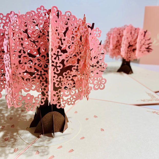 Pink Cherry Blossom Tree Origami Pop Cards 3D Pop Up Greeting Card Happy Birthday Thank You Handmade Gift Thinking of You Blank Card for Any Occasion Happy Mother's Day Happy Father's Australiana