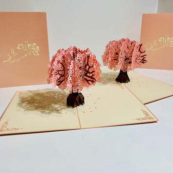 Pink Cherry Blossom Tree Origami Pop Cards 3D Pop Up Greeting Card Happy Birthday Thank You Handmade Gift Thinking of You Blank Card for Any Occasion Happy Mother's Day Happy Father's Australiana