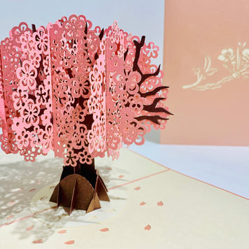Pink Cherry Blossom Tree Origami Pop Cards 3D Pop Up Greeting Card Happy Birthday Thank You Handmade Gift Thinking of You Blank Card for Any Occasion Happy Mother's Day Happy Father's Australiana