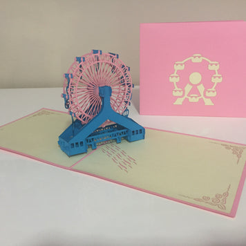 Ferris Wheel in Pink & Turquoise Origami Pop Cards 3D Pop Up Greeting Card Happy Birthday Thank You Handmade Gift Thinking of You Blank Card for Any Occasion Happy Mother's Day Happy Father's Celebrate the Beauty of Architecture (Copy)