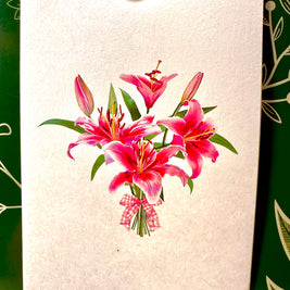 Hot Pink Oriental Lily 3D Pop Up Flower Bouquet Origami Pop Cards 3D Pop Up Greeting Card Happy Birthday Thank You Handmade Gift Thinking of You Blank Card for Any Occasion Happy Mother's Day Happy Father's Australiana Celebrate the Beauty of Flower