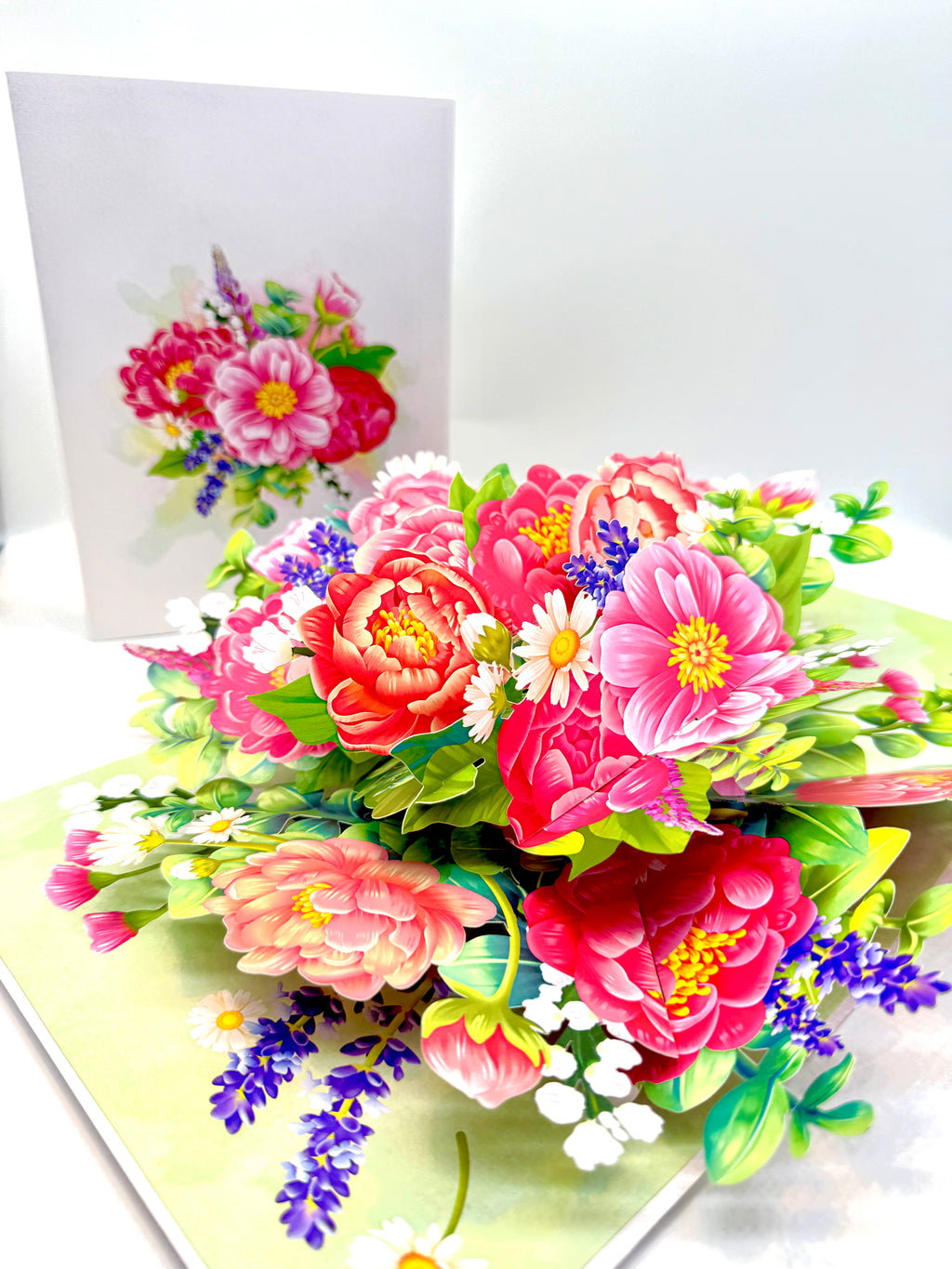 Pink Peony Rose Garden Origami Pop Cards 3D Pop Up Greeting Card Happy Birthday Thank You Handmade Gift Thinking of You Blank Card for Any Occasion Happy Mother's Day Happy Father's Australiana Celebrate the Beauty of Flower and Spring Element