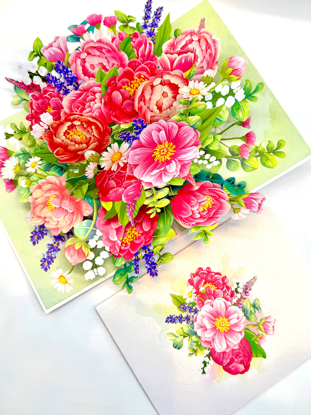Pink Peony Rose Garden Origami Pop Cards 3D Pop Up Greeting Card Happy Birthday Thank You Handmade Gift Thinking of You Blank Card for Any Occasion Happy Mother's Day Happy Father's Australiana Celebrate the Beauty of Flower and Spring Element
