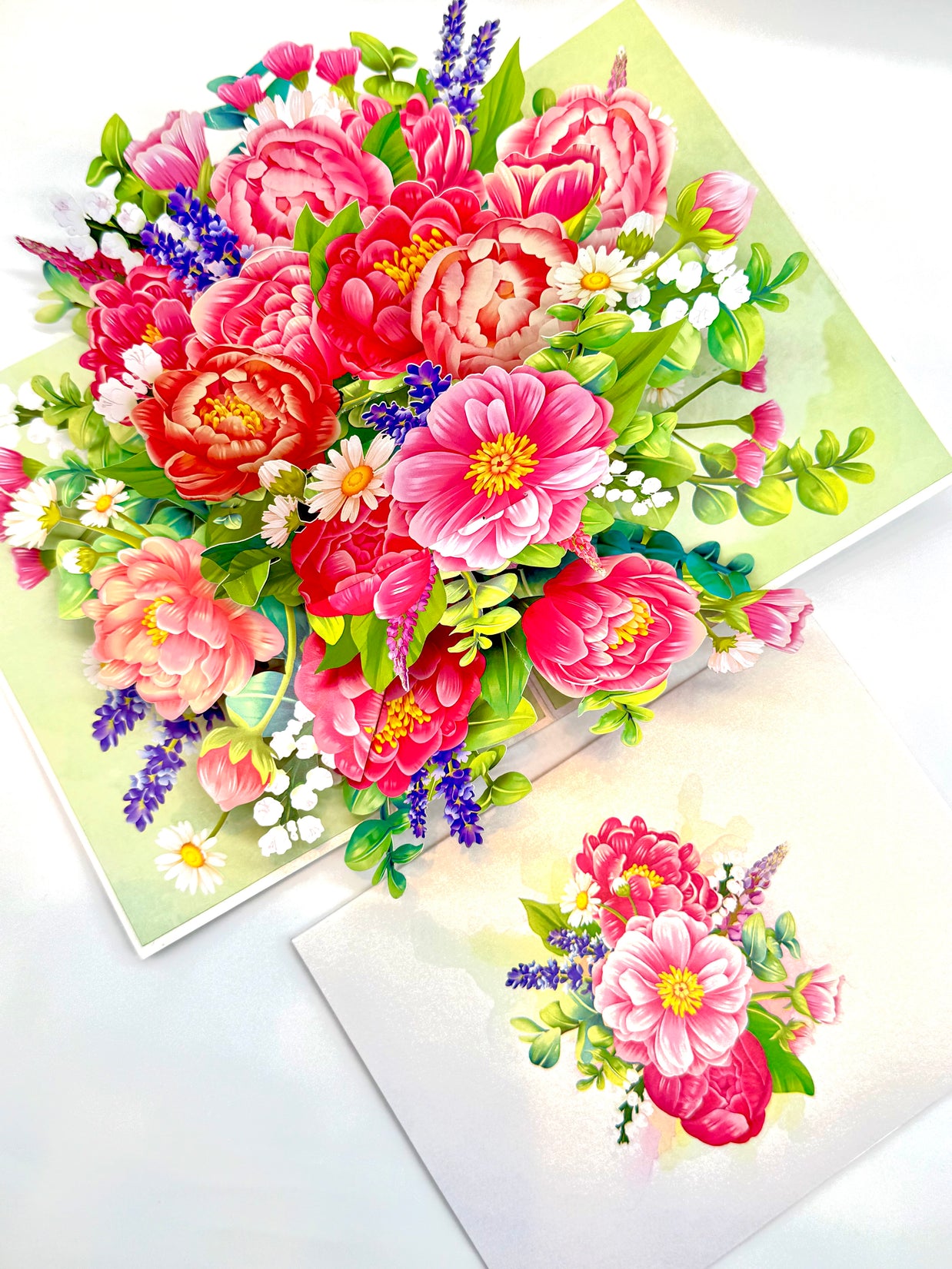 Pink Peony Rose Garden Origami Pop Cards 3D Pop Up Greeting Card Happy Birthday Thank You Handmade Gift Thinking of You Blank Card for Any Occasion Happy Mother's Day Happy Father's Australiana Celebrate the Beauty of Flower and Spring Element