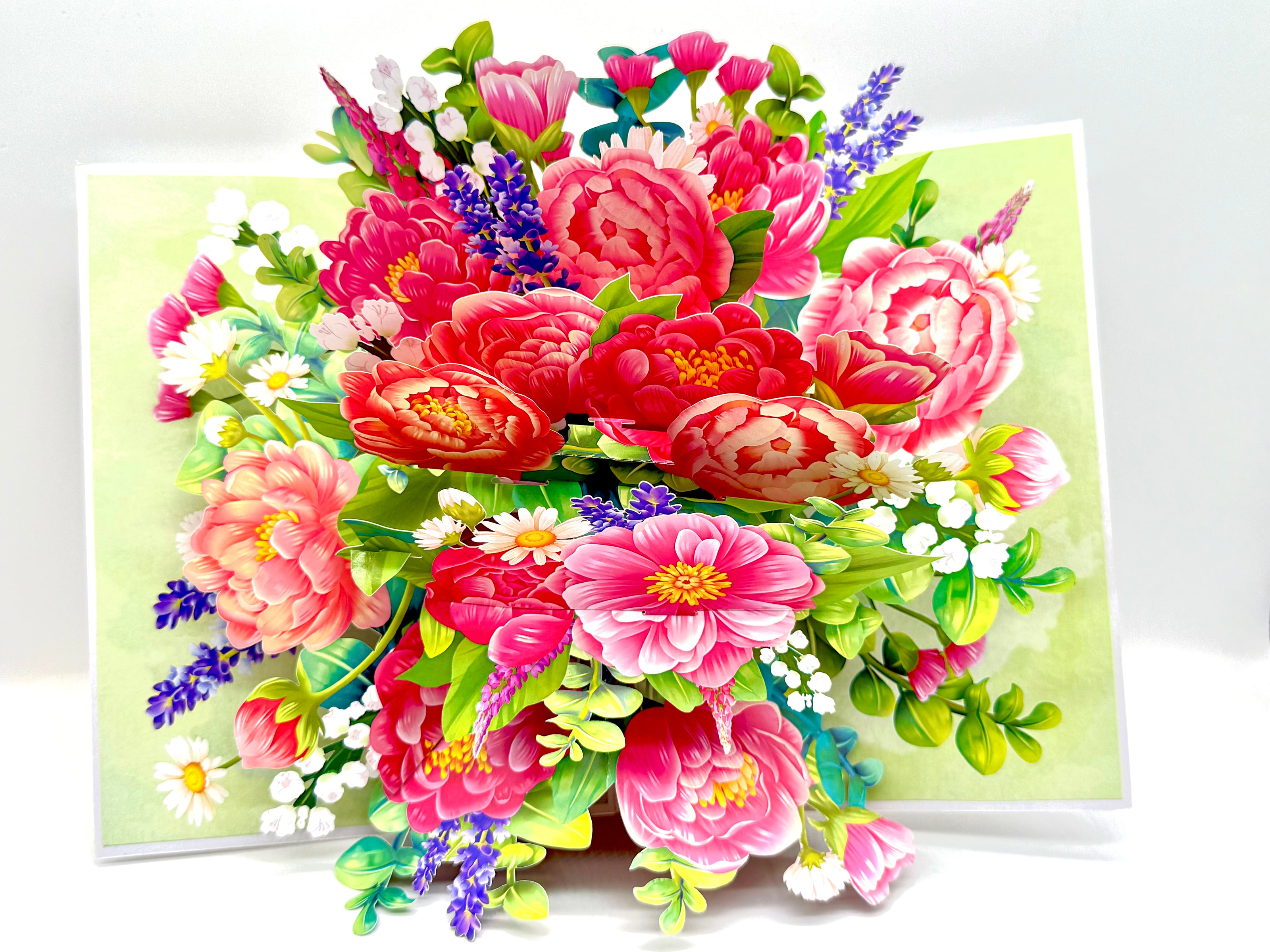 Pink Peony Rose Garden Origami Pop Cards 3D Pop Up Greeting Card Happy Birthday Thank You Handmade Gift Thinking of You Blank Card for Any Occasion Happy Mother's Day Happy Father's Australiana Celebrate the Beauty of Flower and Spring Element