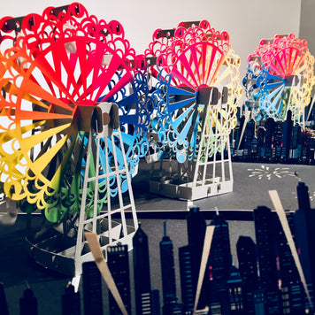 Amazing Rainbow Ferris Wheel & City View Origami Pop Cards 3D Pop Up Greeting Card Happy Birthday Thank You Handmade Gift Thinking of You Blank Card for Any Occasion Happy Mother's Day Happy Father's Celebrate the Beauty of Architecture