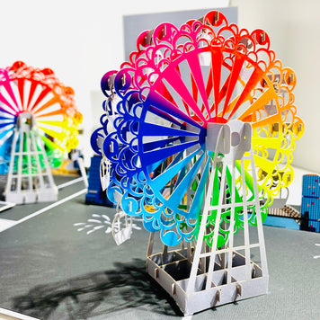 Amazing Rainbow Ferris Wheel with Sydney Habour View Origami Pop Cards 3D Pop Up Greeting Card Happy Birthday Thank You Handmade Gift Thinking of You Blank Card for Any Occasion Happy Mother's Day Happy Father's Celebrate the Beauty of Architecture