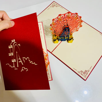 Metallic Ferris Wheel in Red Origami Pop Cards 3D Pop Up Greeting Card Happy Birthday Thank You Handmade Gift Thinking of You Blank Card for Any Occasion Happy Mother's Day Happy Father's Celebrate the Beauty of Architecture (Copy)